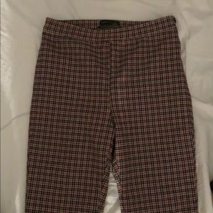 UO lola kick flare pants red and black plaid